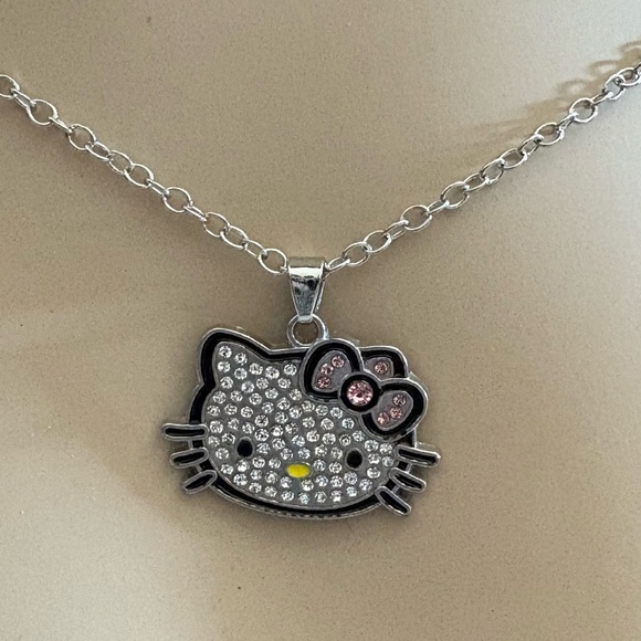 Hello Kitty Silver Rhinestone Pendant Necklace - Picture 5 of 5
